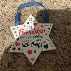 Friendship Star Ornament with Blue Ribbon